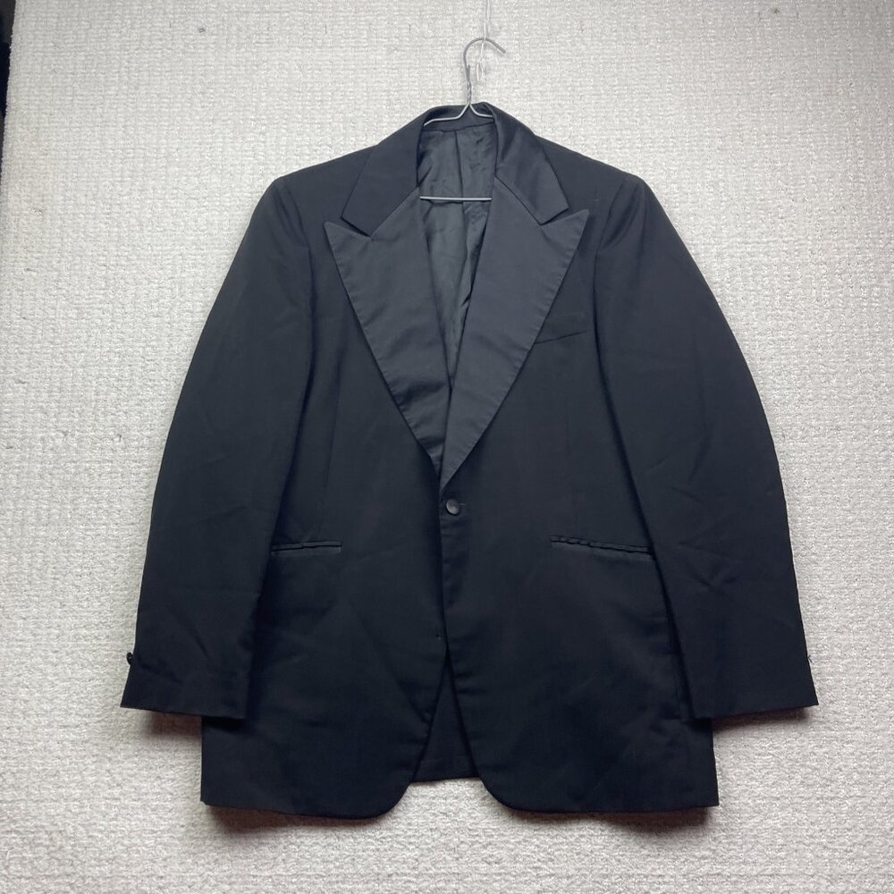 VTG Gala x Thos priestley & sons Mohair / Wool Blazer Sz 41R Black England Made